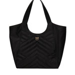 Borsa shopper in tessuto trapunta puzzle 104536 A1EUZ99Q PINKO 