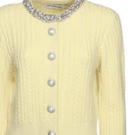 Cardigan in alapaca con perle e strass AW25121CA Y SELF-PORTRAIT 