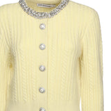 Cardigan in alapaca con perle e strass AW25121CA Y SELF-PORTRAIT 