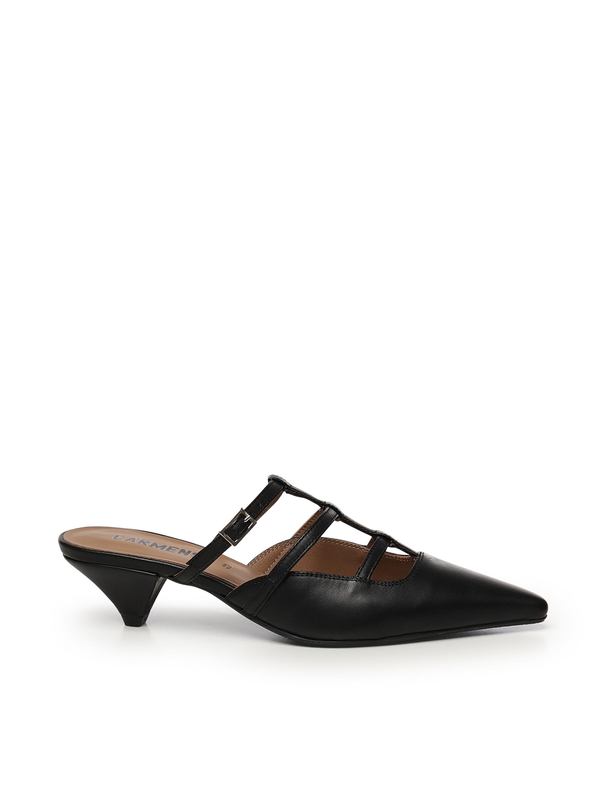 Sabot a listini in morbida pelle di vitello A55182 NERO CARMENS 
