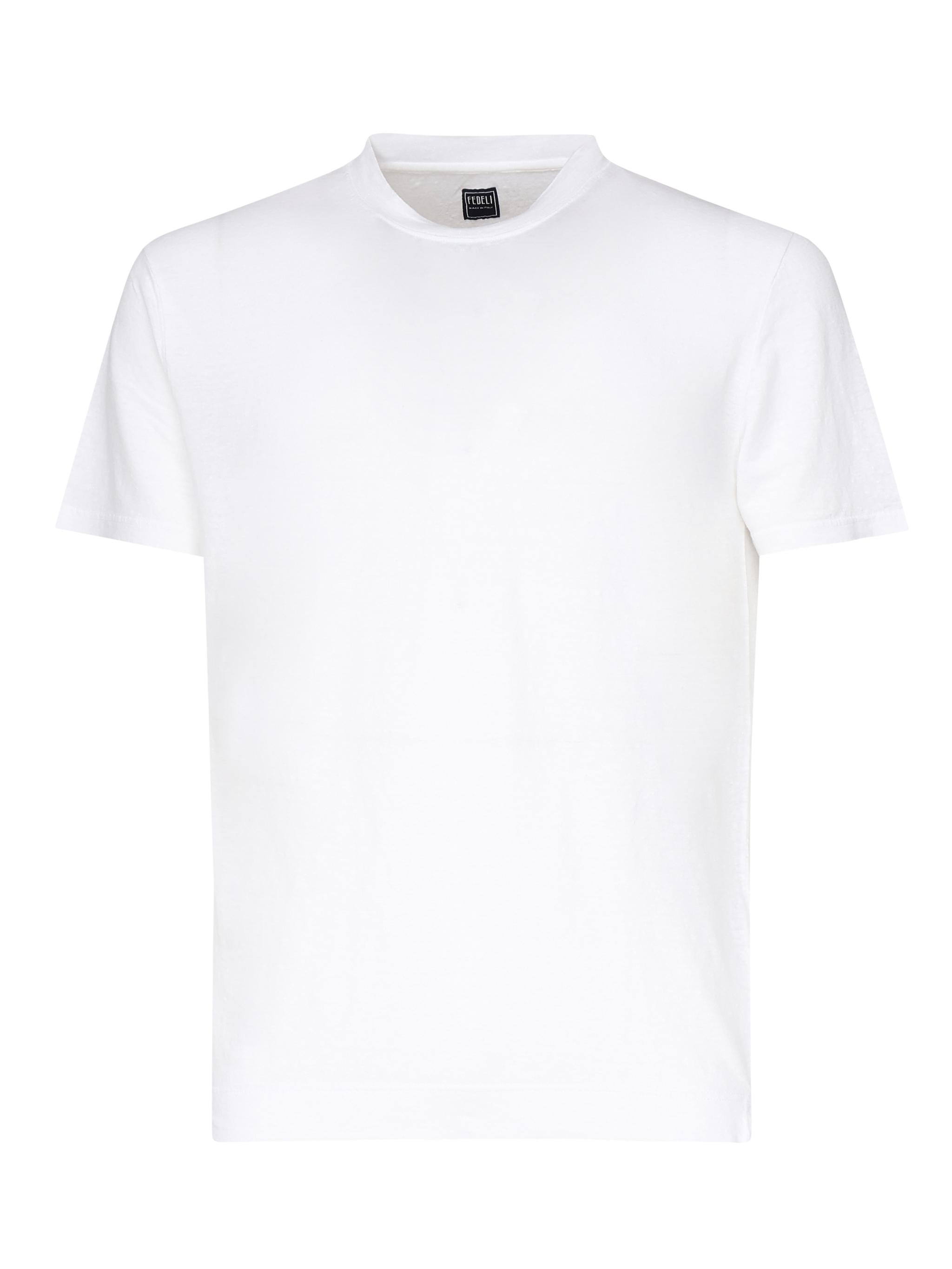 T-shirt manica corta in lino<BR/> 8UED0151 41 FEDELI 
