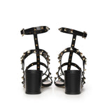 Sandalo Rockstud con cinturini in pelle 7W2S0491 VBP0NO VALENTINO GARAVANI 
