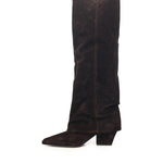 Stivali Jane Fold in pelle scamosciata <BR/> PX1803XV003 EBANO PARIS TEXAS 