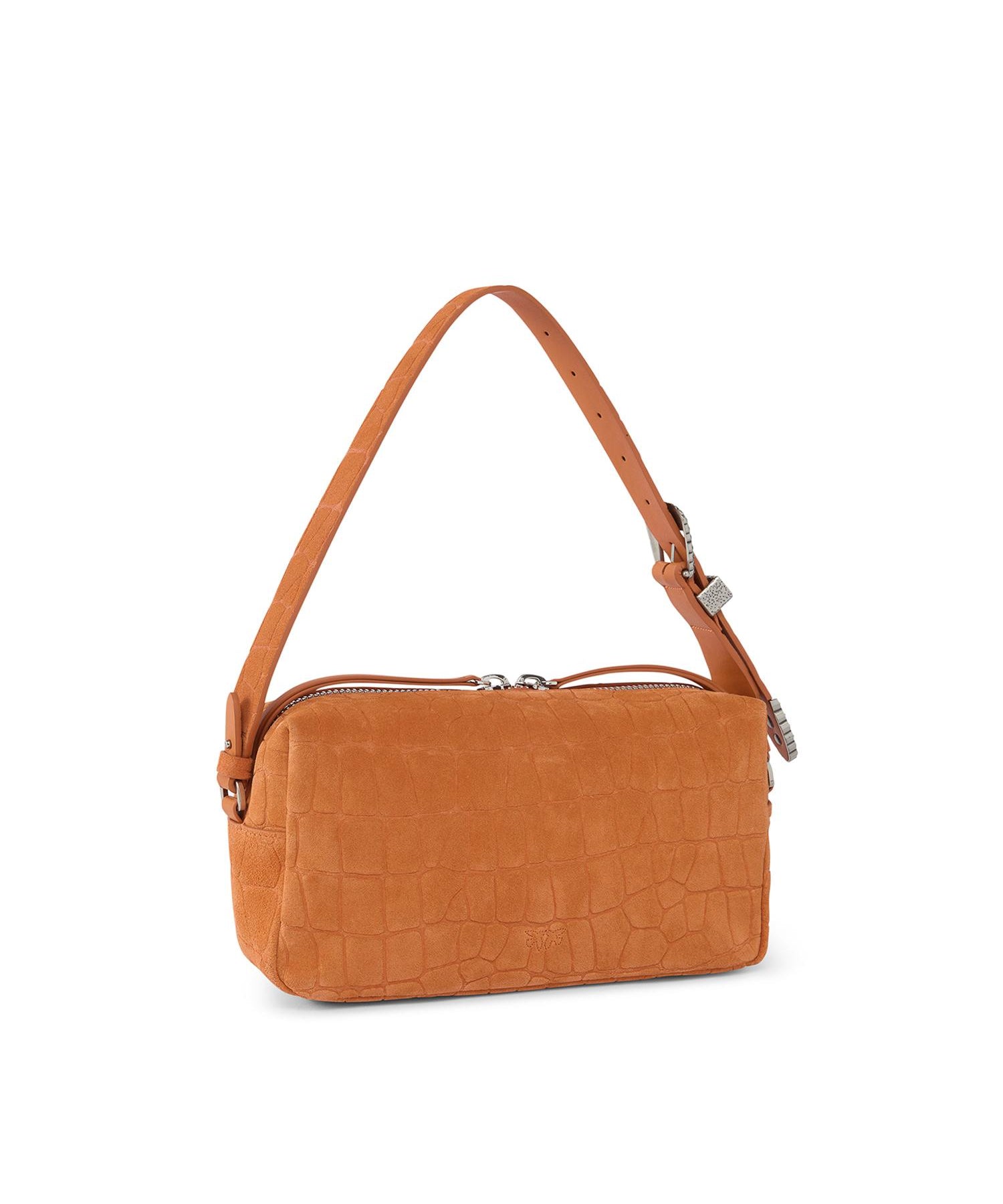 Borsa bauletto a tracolla in pelle stampa coccodrillo 106761 A2YWA76O PINKO 