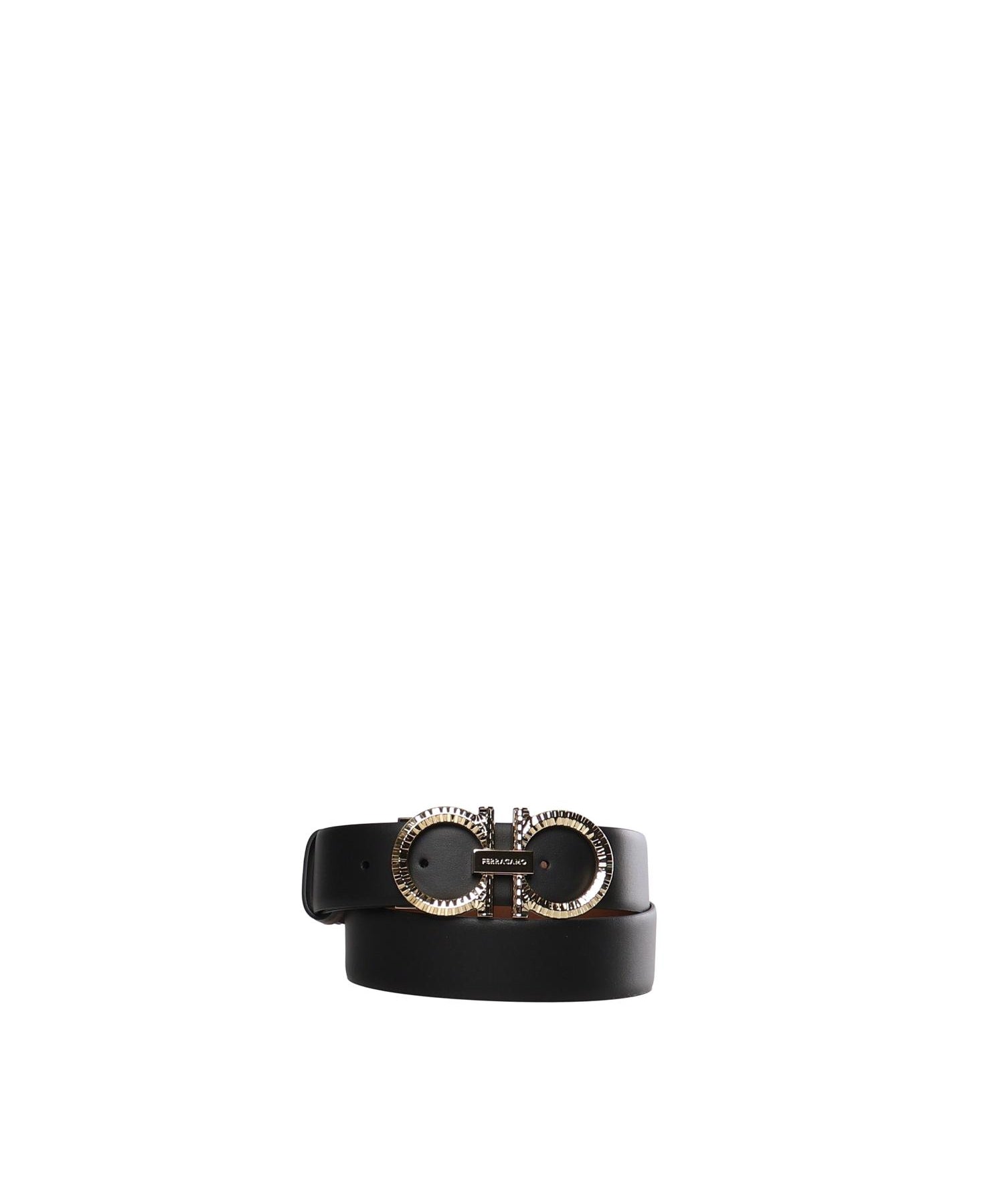 Cintura con Gancini martellato in pelle 230421 786305001 FERRAGAMO 