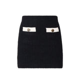 Minigonna in cashmere AW24074SK B SELF-PORTRAIT 
