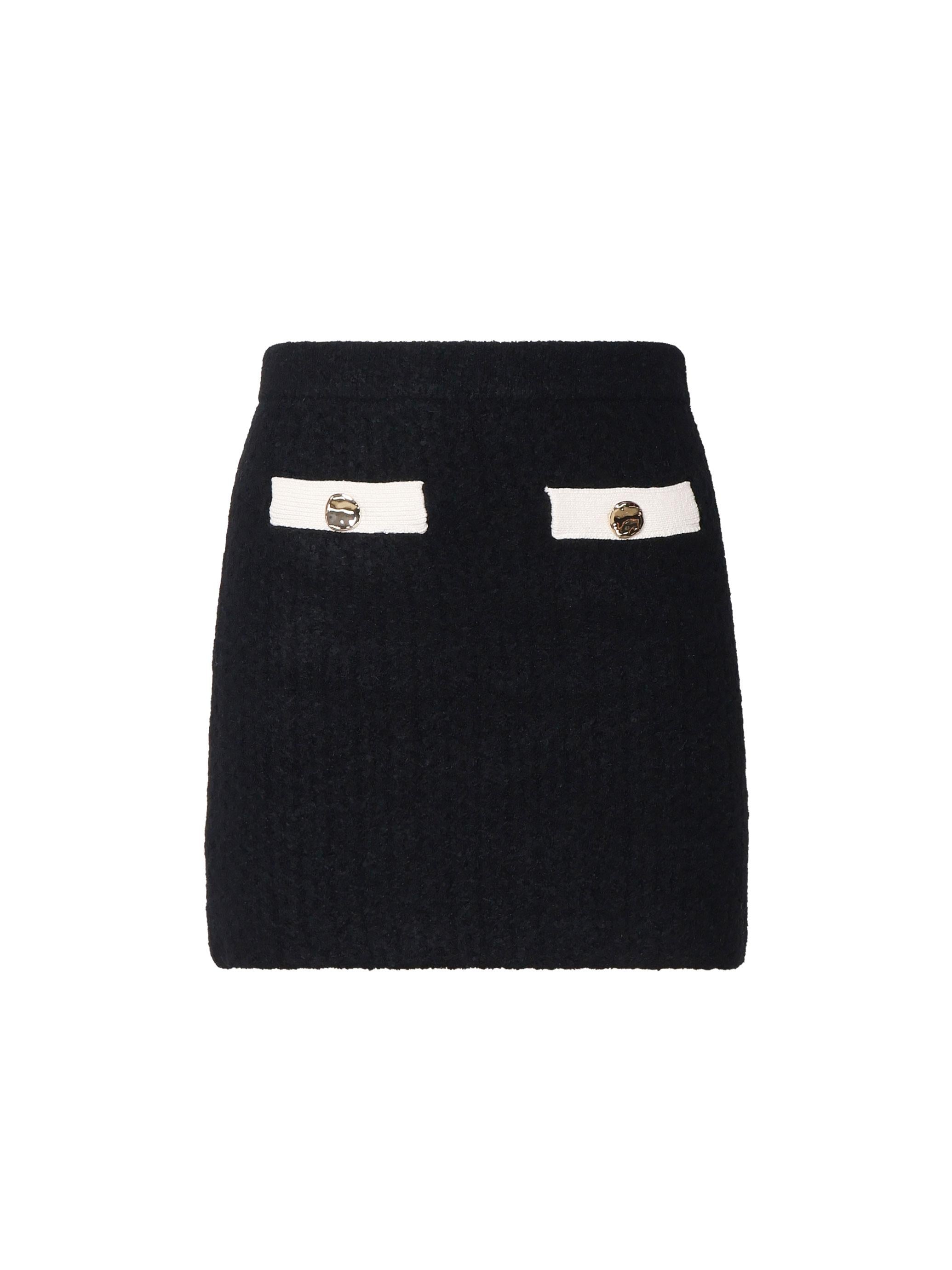 Minigonna in cashmere AW24074SK B SELF-PORTRAIT 