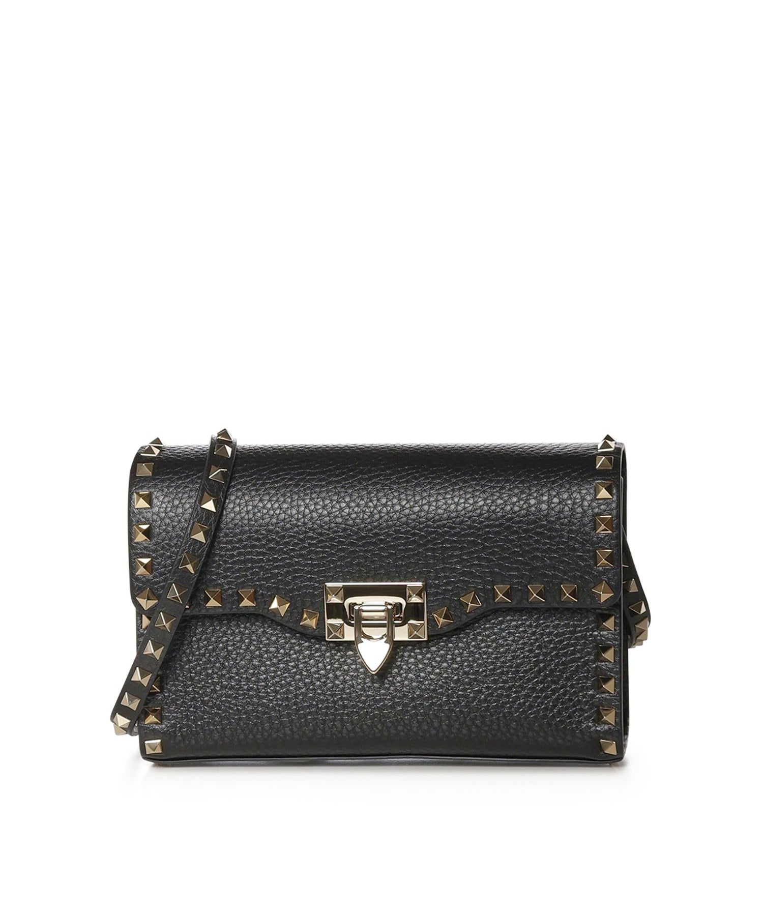 Borsa piccola a tracolla Rockstud in vitello granato 8W2B0181 VSF0NO VALENTINO GARAVANI 