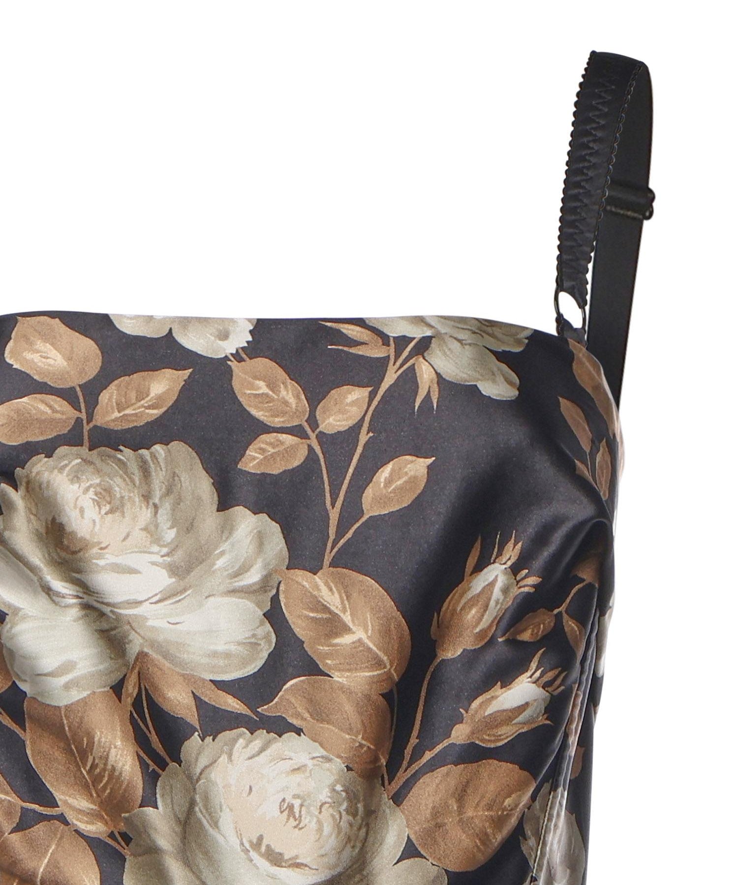 Abito in raso stampa Rosa vintage F6TYFT FSIB8HN5QQ DOLCE & GABBANA 