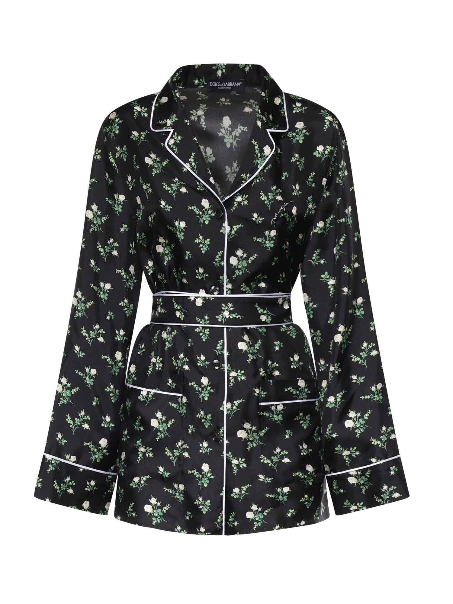 Camicia con stampa Roselline e Mughetti F5I89T IS13GHX6CB DOLCE & GABBANA 