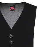 Gilet con bottoni rose gioiello 106593 A2Q2Z99 PINKO 