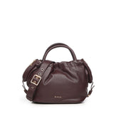 Borsa in pelle con logo<BR/> BIBP9E702 PRUGNA BIASIA 