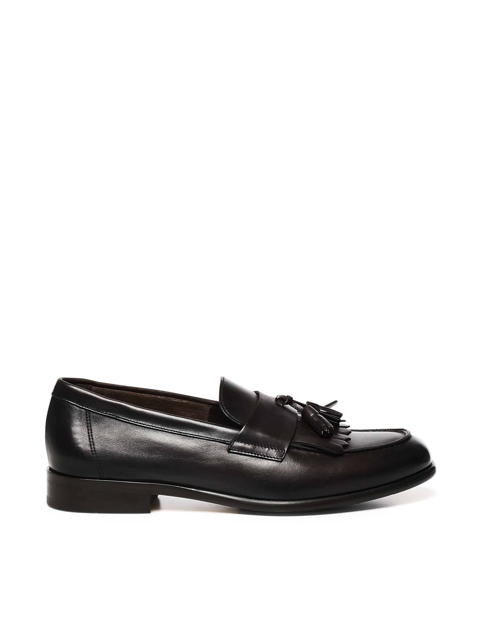 Mocassino con nappine e frangia in pelle DU3399STRAUY188 TM00 DOUCAL'S 
