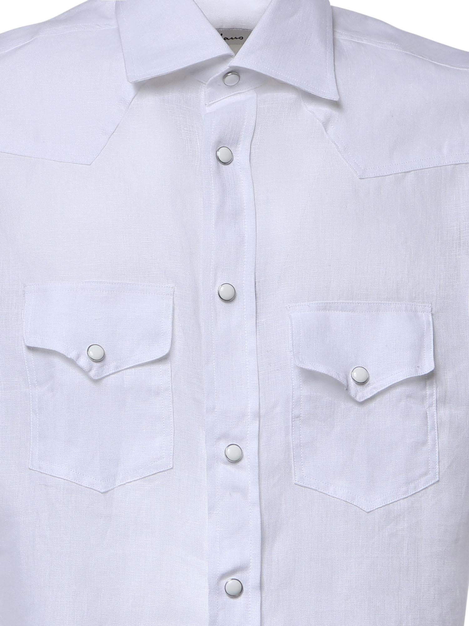 Camicia Savoy in lino SAVOY BIANCO GALIANO 