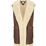 Gilet lungo in pelle e montone<BR/> 832381 V5VK08979 BOTTEGA VENETA 