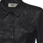 Camicia cropped in seta FF jacquard FS7994 AJ0ZF0GME FENDI 