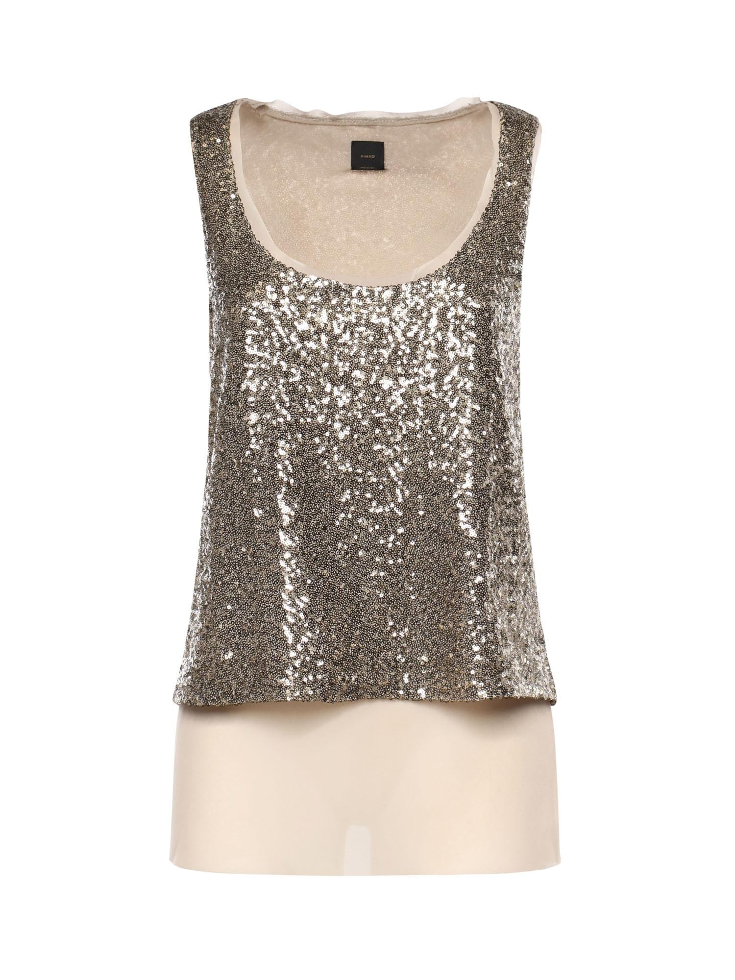 Canotta full paillettes 107743 A3ODH55 PINKO 