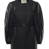 Giacca in lana e pelle<BR/><BR/> FJ7650 AJ0KF0TAZ FENDI 