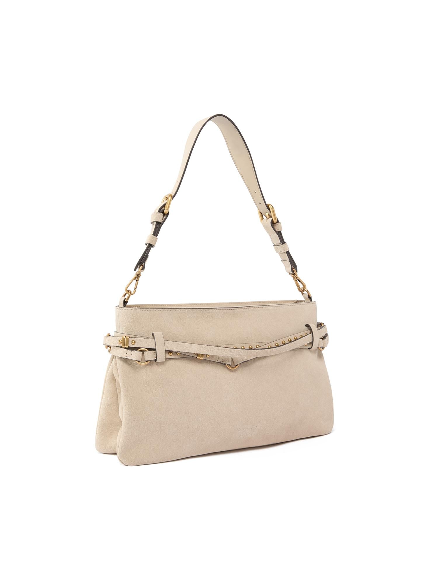 Borsa a spalla media Belt Bag in suede<BR/> 106176 A0F6C50Q PINKO 