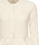 Cardigan cropped con logo e volant CHC25AMC01590 107 CHLOÉ 