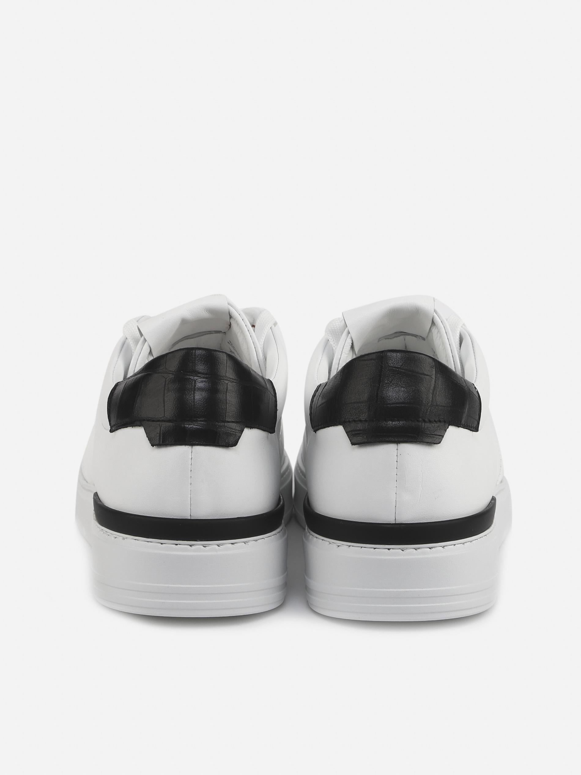 Sneakers king1 in pelle con inserto effetto coccodrillo pe 2021 KING1 -WHITE/BLACK GIULIANO GALIANO 