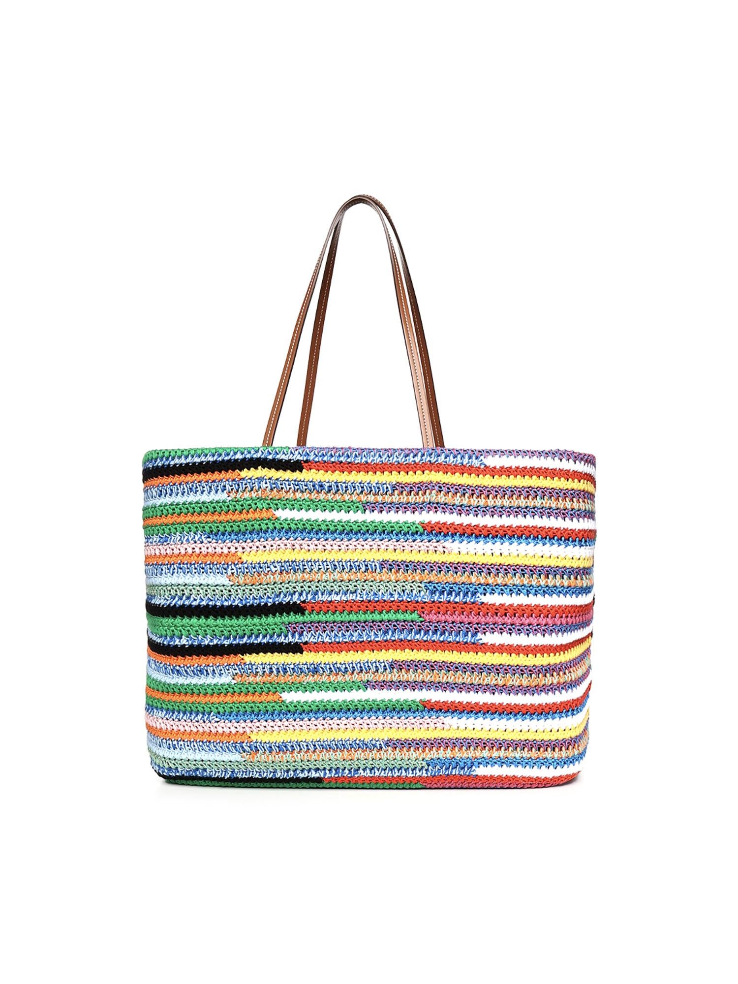 Tote bag in crochet a righe 5BG228 AF46F0055 MIU MIU 