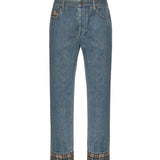Jeans dritti con risvolti Check 8116361 A1322 BURBERRY 