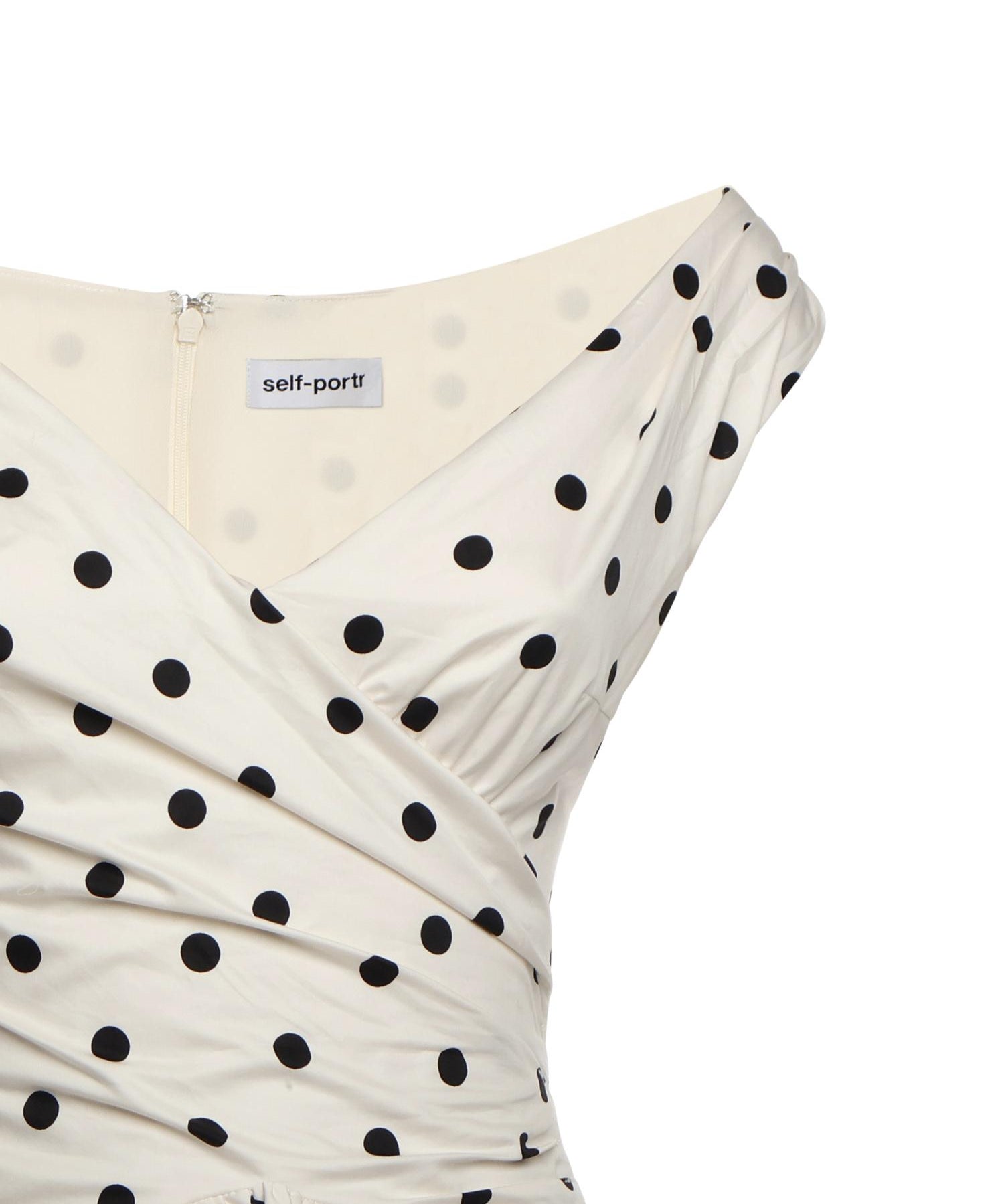 Abito midi in cotone a pois RS26209M C SELF-PORTRAIT 