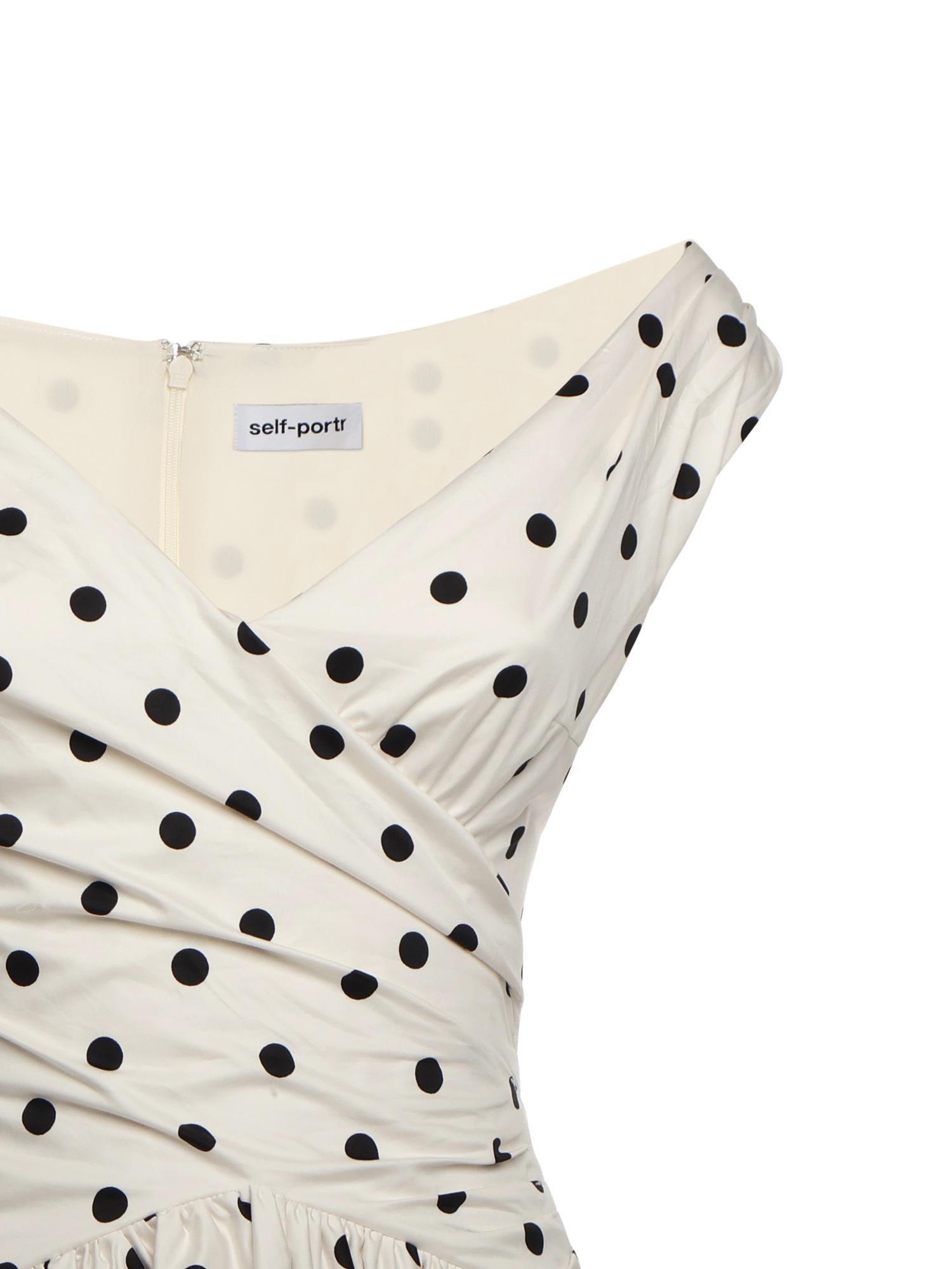 Abito midi in cotone a pois RS26209M C SELF-PORTRAIT 