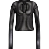 Maglia serafino in maglia lurex DT464 M01044D999 DONDUP 