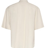 Camicia a righe in misto viscosa G6AB0012 BURRO GRIFONI 