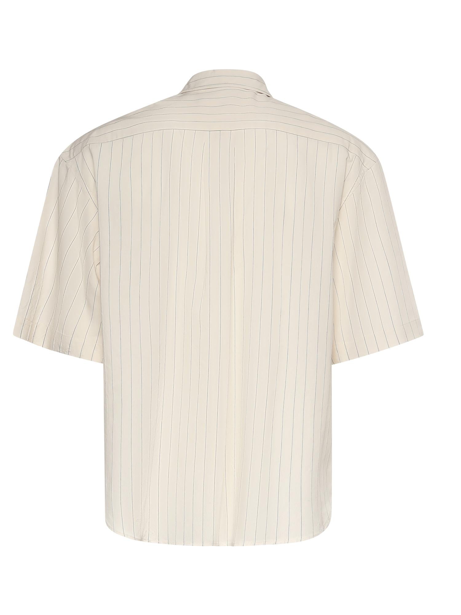 Camicia a righe in misto viscosa G6AB0012 BURRO GRIFONI 