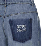 Jeans in denim con logo GWP394 17GGF0076 MIU MIU 