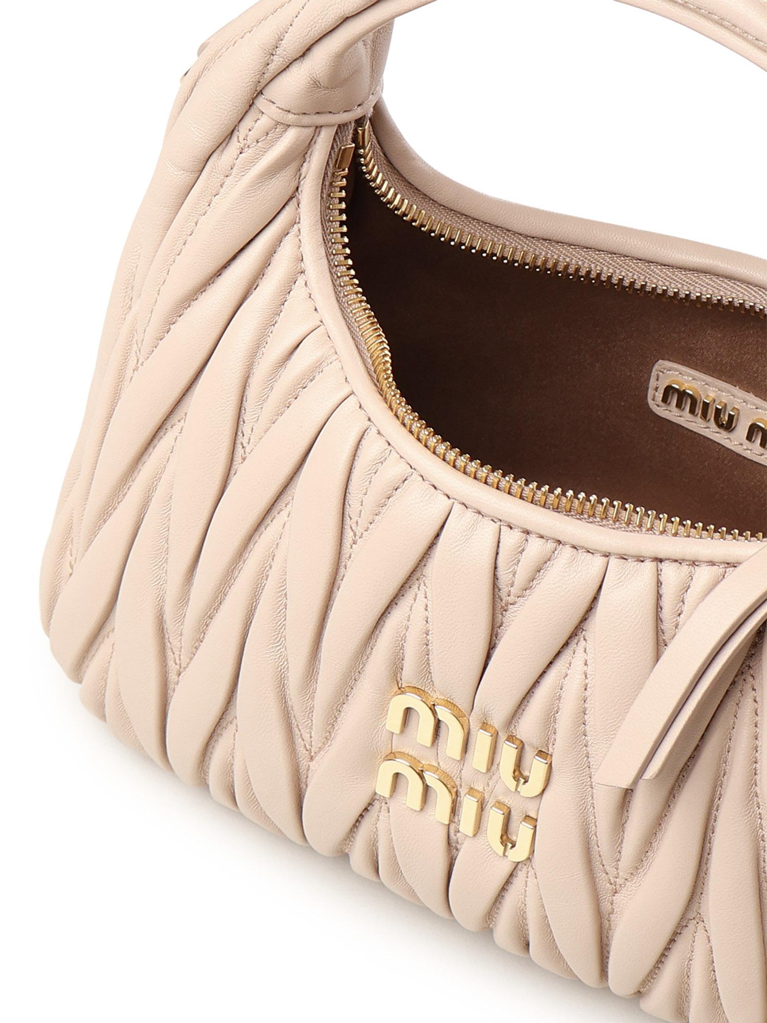 Borsa hobo Wander in nappa matelassé 5BC125 AN88F0236 MIU MIU 