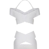 Candice dress SS24RTWDR087 GLOSSY SPANDEX/LACEVIRGIN WHITE POSTER GIRL 