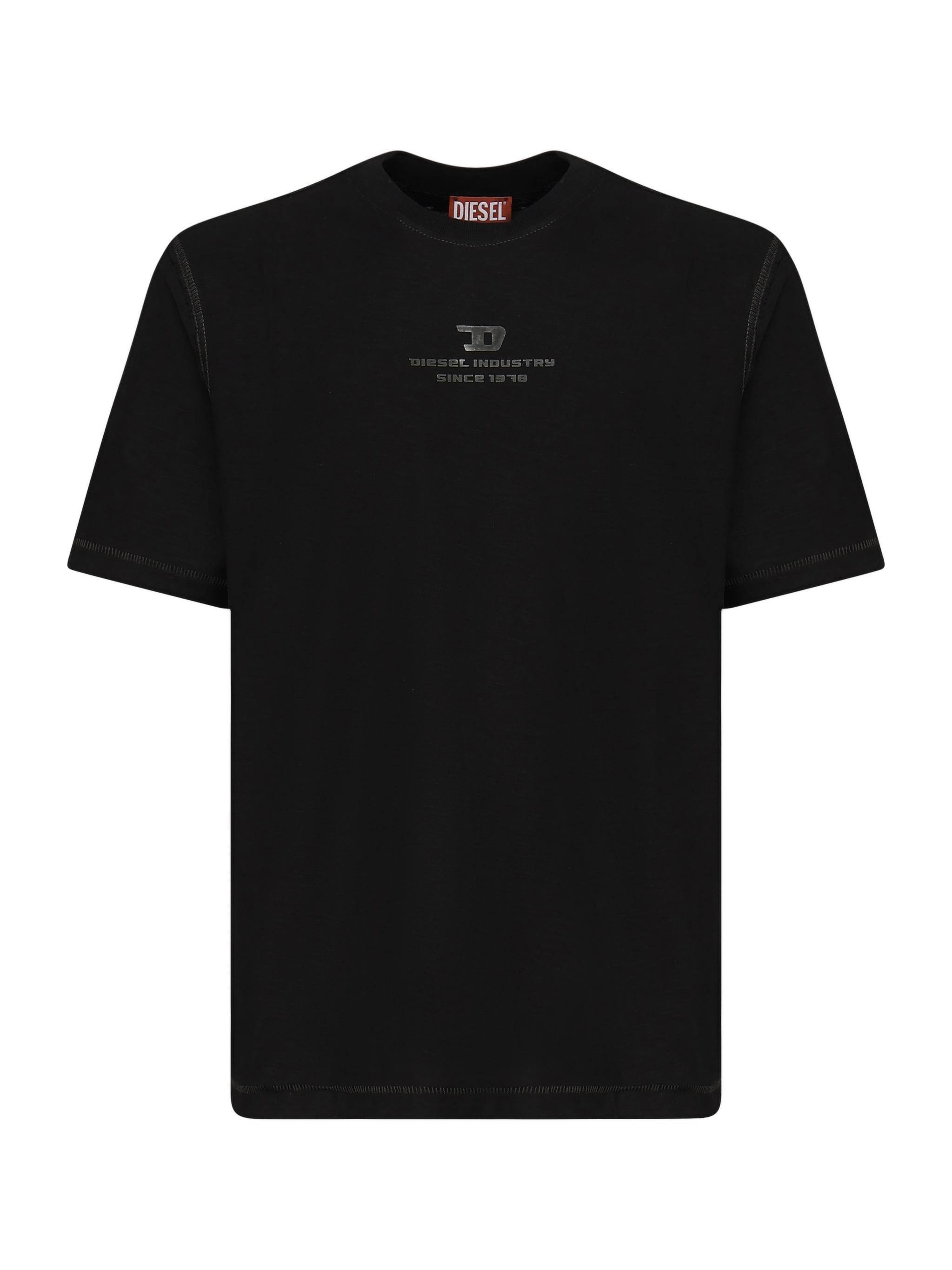 T-shirt fiammata con logo A16424 0QKAP9XX DIESEL 