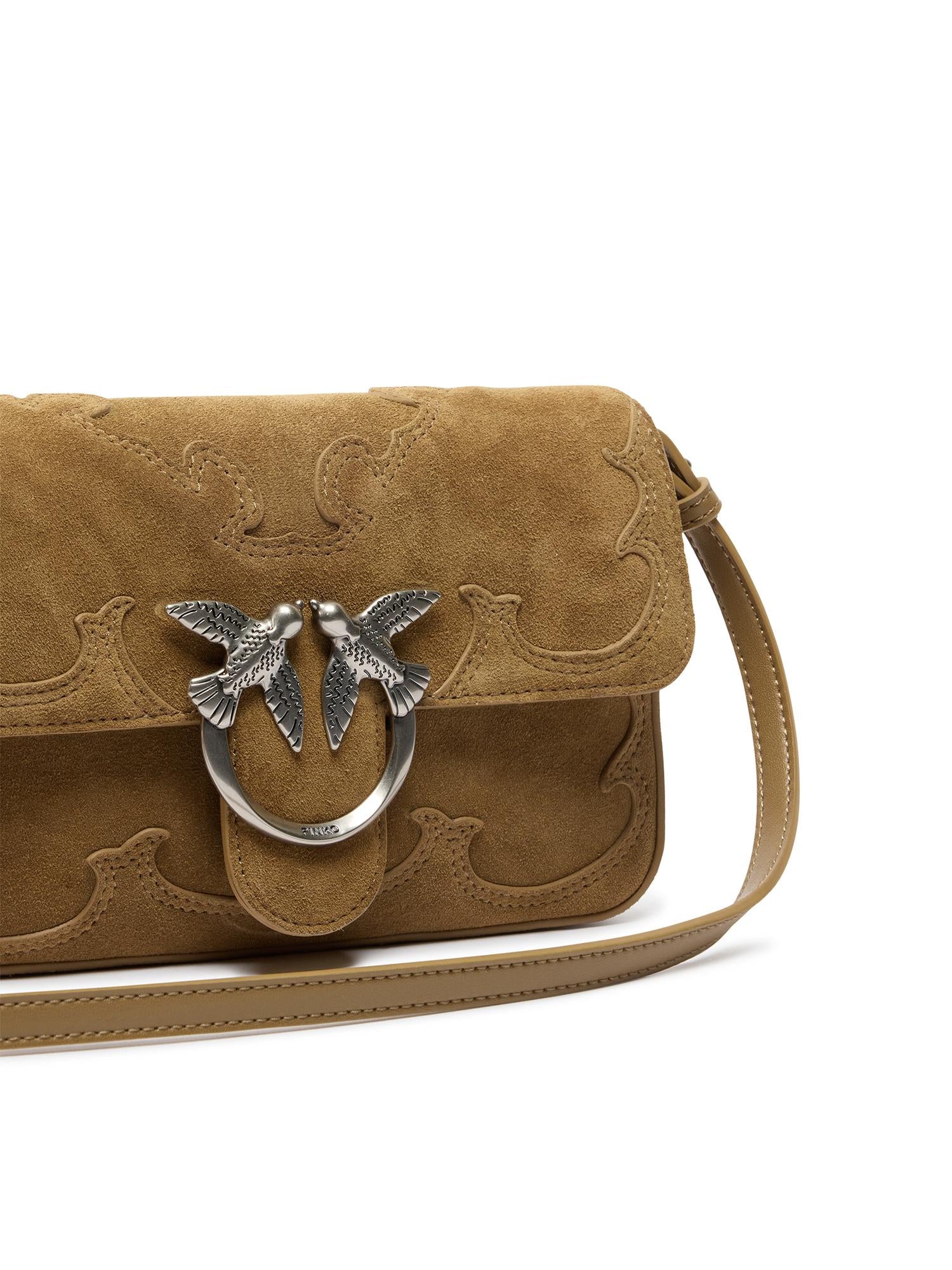 Borsa Love One Mini Slouchy in suede 106244 A0F6L22O PINKO 