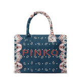 Borsa shopper in cotone con logo 106673 A3B7GA0Q PINKO 