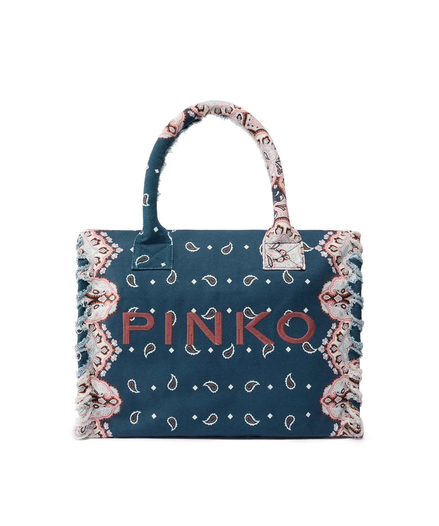 Borsa shopper in cotone con logo 106673 A3B7GA0Q PINKO 