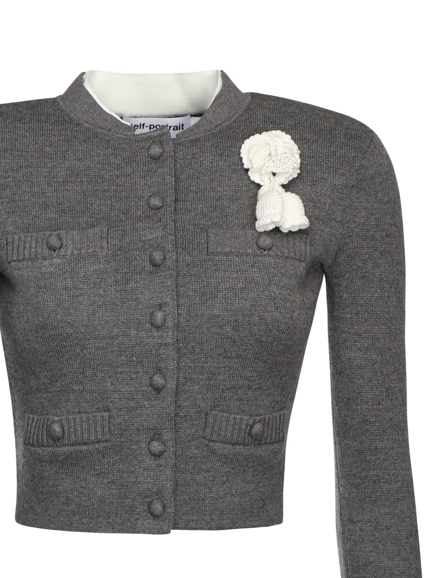 Cardigan con fiori AW25010CB GR SELF-PORTRAIT 