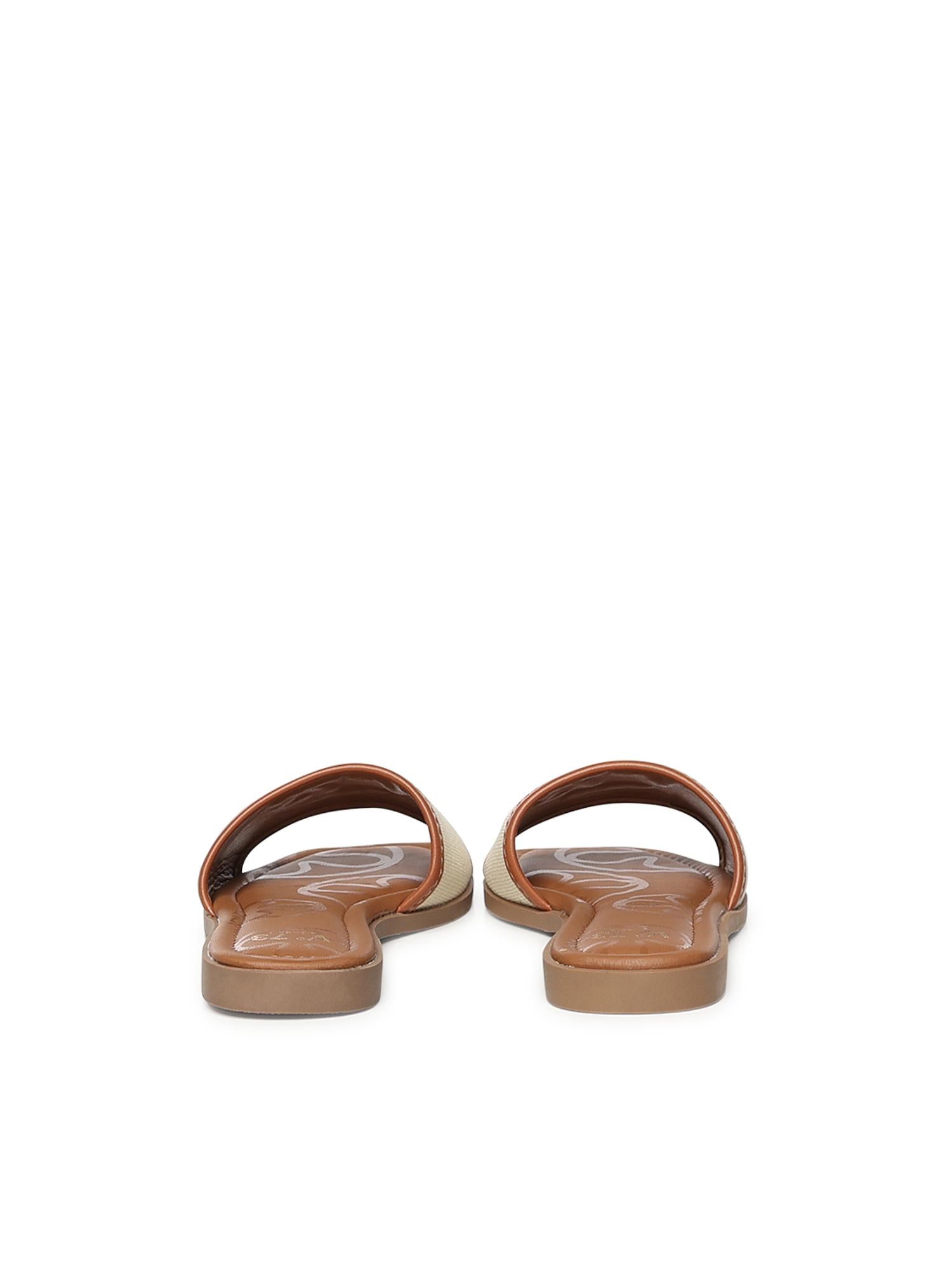 Sandali flat Responsible 73 con logo 73SC9Y501CAN RESPONSIBLE 73 FLATNATURALE/CUOIO V° 73 