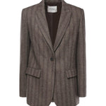 Blazer gessato in viscosa misto lana DG6163 VAR.UNICA OTTOD'AME 