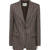 Blazer gessato in viscosa misto lana DG6163 VAR.UNICA OTTOD'AME 