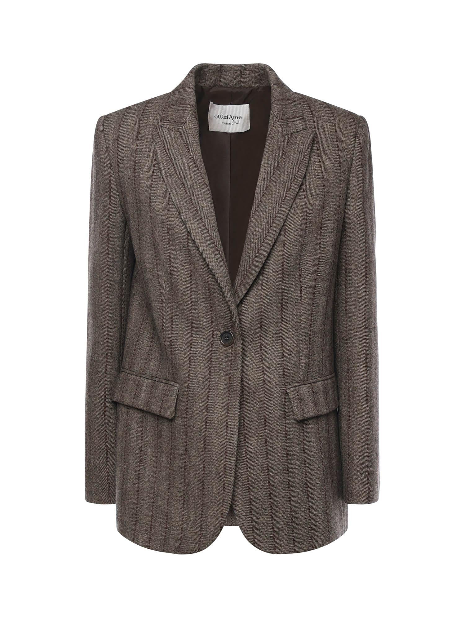 Blazer gessato in viscosa misto lana DG6163 VAR.UNICA OTTOD'AME 