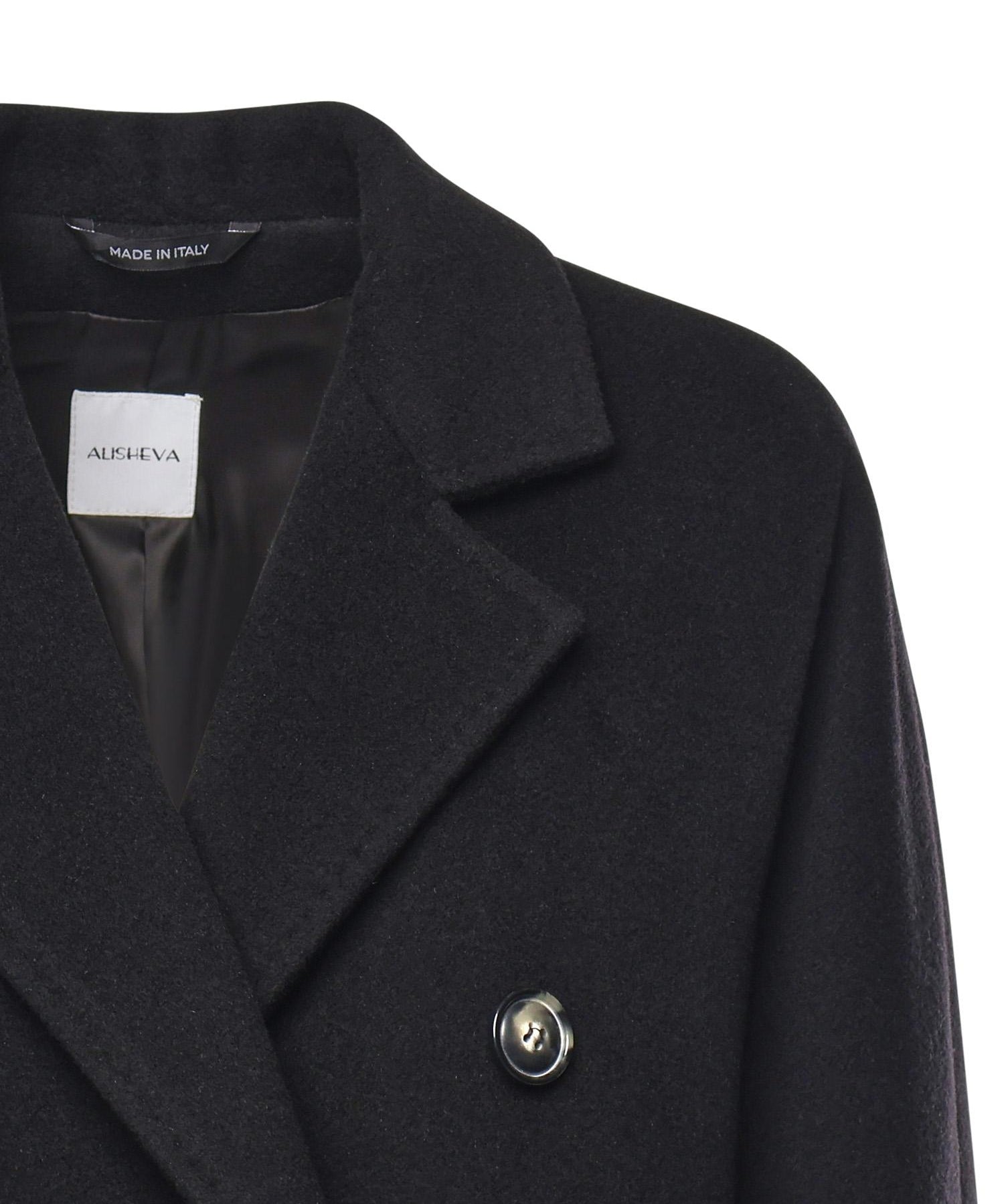 Cappotto double in lana e cashmere 26AL211 NERO ALISHEVA 