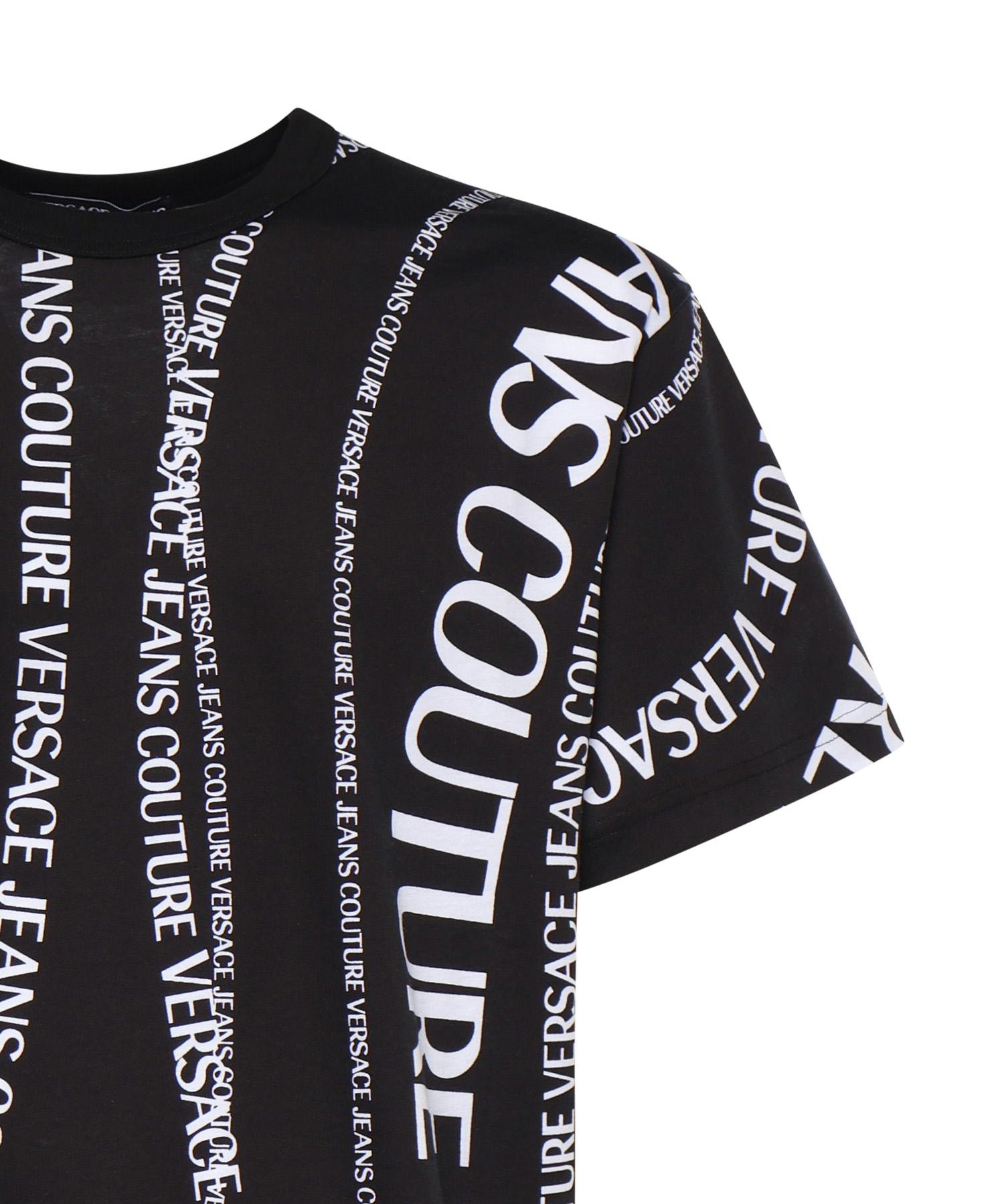T-shirt in jersey di cotone con stampa 80GAH6R0 JS555L01 VERSACE JEANS COUTURE 