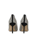 Pumps in rafia e pelle 1263124 978I MANOLO BLAHNIK 