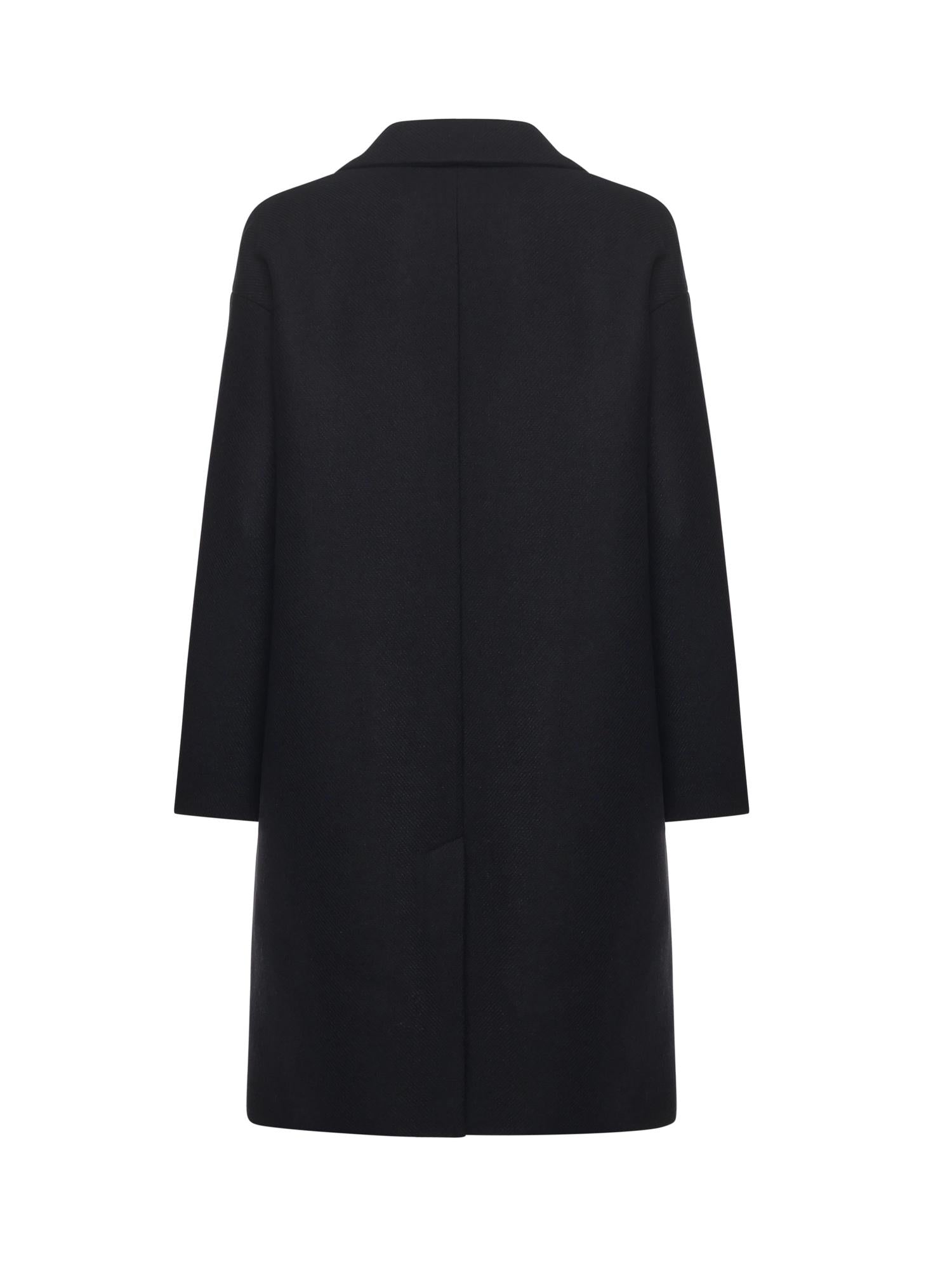 Cappotto midi in misto lana<BR/> DJ0014 NERO OTTOD'AME 