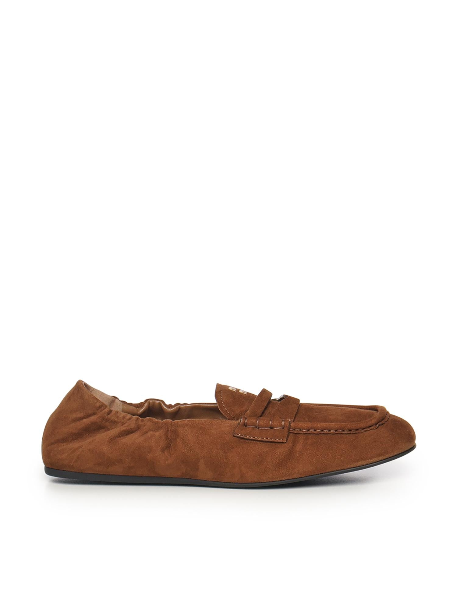 Mocassini Ruches in pelle scamosciata 5D341E 008F0316 MIU MIU 