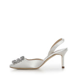 Slingback Hangisli in raso 4190698 1205 MANOLO BLAHNIK 